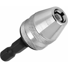 Aesco Bits Saplı Anahtarsız Mandren, 0.5-8mm Tutuş Kapasitesi, 1/4" Altigen Şaft, Hızlı Bırakmalı, Siyah