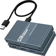 Die Grup HDMI To USB 3.0 Video Capture Kartı Ses ve Görüntü Yakalama | 4K 60FPS Görüntü Aktarma,mikser Kulaklık Mikrofon Girişli, Ps3 Ps4 Ps5 Xbox, Windows Os ve Os x ile Uyumlu Yayın Kayıt Cihazı, ZR1284, Gri