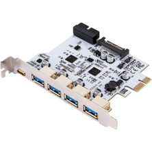 Die Grup Tkz Lunatic 8550 Pci-E Express To USB 3.0 Type C Hub Ters Çevrilebilir Usb-C/type-C Konektör Tasarımı 5 Port 7 Adede Kadar USB 3.0 Cihazını Destekler 4xusb 3.0 1xtype-C Dişi Konnektör. Çoklayıcı Kart
