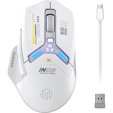 Die Grup Inphıc Kablosuz Oyun Faresi, Gerçek Üç Modlu Bluetooth/tip-C Kablolu/2.4g Kablosuz Fare, Tamamen Programlanabilir, 10000 Dpl, Rgb Arkadan Aydınlatmalı, Dizüstü Pc Mac Için Şarj Edilebilir Kablosuz