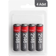 Die Grup Yesido YP88 4 Adet Şarj Edilebilir Yüksek Verimli 1430 Mah 1.5V Aa Pil - Siyah