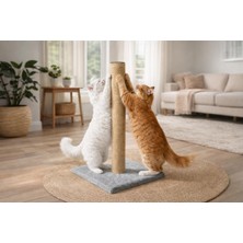Die Grup Gobypet Sisal Kedi Tırmalama Tahtası 50 Cm, Stabil Tabanlı Kedi Tırmalama Direği, Kaymaz Tasarım, Dayanıklı Stand, Mobilya ve Koltuk Koruyucu