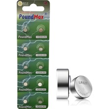 Die Grup Poundmax 10 Adet Ag0 (LR521,LR63,379) 1.5V Alkalin Düğme Pil