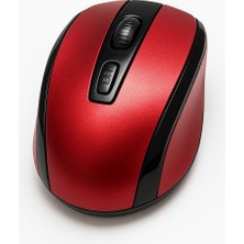 Die Grup 2.4 Ghz Kablosuz Mouse – Sessiz Tıklama, Ergonomik Tasarım, Yüksek Hassasiyet, USB Alıcılı, Ofis ve Ev Kullanımına Uygun Dizüstü Bilgisayar Mouse - Kırmızı