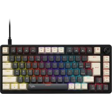 Die Grup Gameagle%75 Rgb Mekanik Gaming Klavye, Full Anti-Ghosting, Dayanıklı Abs Gövde, Örgü Kablolu, Hot Swap, Silinmez Double Shot Tuşlar, 82 Tuşlu Mekanik Oyuncu Klavyesi Mavi Switch Kb-10 (Beyaz - Siyah)