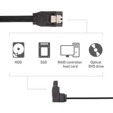 Die Grup 2 Adet Sata Iıı Kablo 40CM, 6 Gbits, 90° Açılı, 1 Düz ve 1 90 Derece Açılı, Orjinal