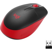 Die Grup Logitech M190 Kablosuz Fare, Iki Elle Kullanım Için Kavisli Tasarım, 18 Ay Pil Ömrü Artı Güç Tasarrufu Modu, USB Alıcısı, Geniş Tekerlek ve Tuşlar Sayesinde Hassas Kontrol - Kırmızı