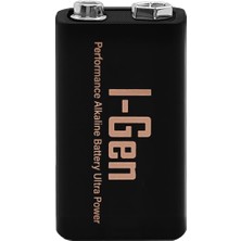 Die Grup I-Gen Batteries 6LR61 Ultra Alkalin 9 Volt Pil 9V Kare Pil (1, 9 Volt Tekli)