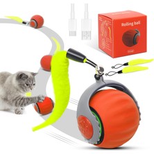 Die Grup Madpet Etkileşimli Kedi Oyuncağı Topu Turuncu - 3 Modlu Hareketli Akıllı Kedi Topu - USB Şarjlı, 300 Mah, 150 Dakika Kullanım - Kuyruklu Interaktif Kedi ve Köpek Oyuncağı 5 cm