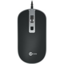Die Grup Lecoo MS104 USB Kablolu 1600DPI 4 Tuşlu Optik Mouse - Pc, Mac, Dizüstü Bilgisayar ile Uyumlu, Tak Çalıştır Kolay Bağlantı, Sağ ve Sol Elle Kullanıma Uygun, Kompakt Mouse Siyah
