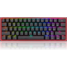 Die Grup Redragon K616 Fizz Pro% 60 3 Modlu Kablolu, 2.4ghz Kablosuz, Bluetooth Mekanik Oyun Klavyesi, 61 Tuşlu Kompakt W/siyah Renkli Tuş Kapakları, Doğrusal Kırmızı Anahtar, Pro Sürücü/yazılım Destekli