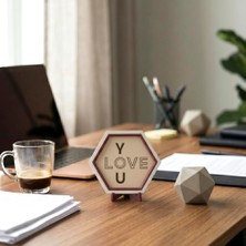 Die Grup Romantik I Love You Motifli Şık Dekoratif Aksesuar, Şık ve Duygusal Masaüstü Objesi 10X10 cm