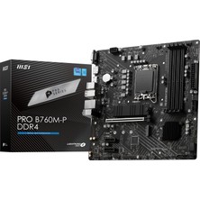Die Grup Msı Pro B760M-P Ddr4 Intel B760 Soket 1700 Ddr4 4800(OC) Mhz Matx Gaming (Oyuncu) Anakart