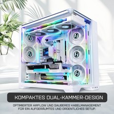 Die Grup Lian Li O11 Vision Compact Atx Mid-Tower Oyun Pc Kasası - Alüminyum ve Temperli Cam (Beyaz)
