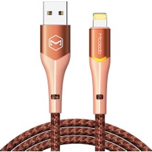 Die Grup Mcdodo CA-7842 Usb-A To L Ightning Işıklı Data-Şarj Kablosu 3A 1.2m - Turuncu
