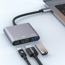 Die Grup Coverzone 3 In 1 Usb-C Hub - 4K Hd Çözünürlük, USB 3.0, Hdtv Bağlantısı, Plug And Play, Flash Sürücü, Kamera ve Cihazlar Için Uyumlu, Yüksek Hızda Veri Aktarımı ve Şarj Imkanı | TD-HB6101