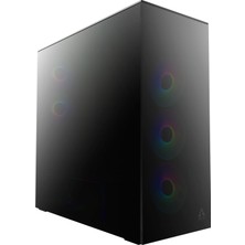Die Grup Arctıc Xtender (Ayna Siyahı) - Pc Kılıfı, Aynalı Panorama Cam, 2 x 420 mm Radyatör Desteği, 5- A-Rgb Fanlar Önceden Monte Edilmiş - Siyah
