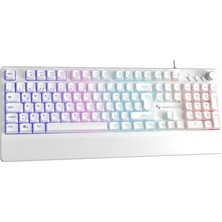 Die Grup Gameagle Kablolu Rgb Membran Gaming Klavye, 26 Tuş Anti-Ghosting, Destekli Oyuncu Klavyesi, Multimedya Kontrollü, 5 Milyon Tuş Ömrü, 11 Modlu Rgb Aydınlatma, Beyaz Membran Oyuncu Klavyesi Kb-21