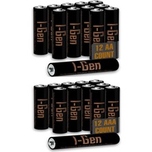 Die Grup I-Gen A174 Ultra Alkalin 12'li Paket LR03 1.5V Aaa Ince Kalem Pil + 12'li Paket Lr6 1.5V Aa Kalem Pil