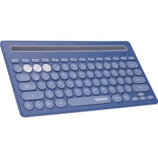 Die Grup Everest KB-BT84 Bluetooth 5.0 Ultra Ince+Şarjlı Q Mac/win/android/ıos Tv-Telefonlara Uyumlu 10 Metre Mesafeli Sürekli Kullanımda 2.5 Saat Şarjlı Tüm Akıllı Cihazlara Uyumlu Kablosuz Klavye (Mavi/gri)