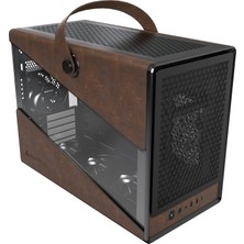 Die Grup Montech Heritage Matx, Mikro Form Faktörü Imza Kolu Tasarımlı Kompakt Deri Oyun Kasası, En Yeni Gpu'ları, Atx Psu'yu Destekler, 360MM Aıo, 4 Fan, Kulaklık Askısı - Siyah