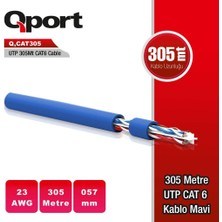 Die Grup Qport Q CAT305M 305 Metre Utp 23AWG 0.57MM Mavi Network Ağ Ka Blosu