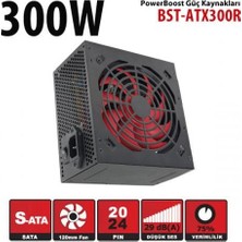 Die Grup Shadesu Boost BST-ATX300R 300W Atx Power Supply 12 cm Kırmızı Fan Kutu + Kablolu