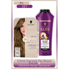 Die Grup Schwarzkopf Creme Supreme Full Kit 7-0 Kumral+Gliss Full Hair Wonder Saç Dökülme Karşıtı Şampuan 400 ml