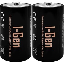 Die Grup I-Gen Batteries LR20 Ultra Alkalin D Boy Pil 1.5V Büyük Boy Pil (2, 2'li Paket)