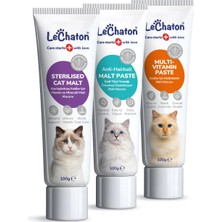 Die Grup Kısırlaştırılmış Kedi Için Tüy Sağlığı ve Vitamin Seti, Malt Paste - Sterile Paste - Multi Paste, Kedi Tüy Yumağı Önleyici, Multivitamin & Kısırlaştırılmış Kedilere Uygun Malt Macunu
