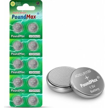 Die Grup 10 x Poundmax AG10, LR54,1,5V Alkalin Düğme Pil