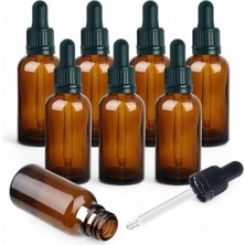 Die Grup Avalon [amber Glass Damlak Şişeleri] Boş Doldurulabilir Şişeler 50ML Pipetli - 8 Adet - Parfüm ve Aromaterapi Karışımları Için Kozmetik Esansiyel Yağı Numune Saklama Kapları