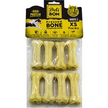 Die Grup Doggie Delibon Gerçek Deriden Pres Kemik, 7 CMX8PCS., Beyaz