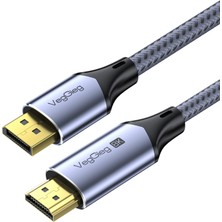 Die Grup Veggieg Dp To HDMI Kablo 8k 60Hz 4K 240Hz Hdr 3D 48GBPS Örgülü Displayport To HDMI Kablo 2 Metre