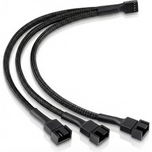 Die Grup Furalis 4 Pin Fan Çoklayıcı Y Kablo - 1’den 3’e Splitter - 1x 4-Pin + 2x 3-Pin Çıkış - 4 Pin Pwm / 3 Pin Dc Uyumlu - 26 cm