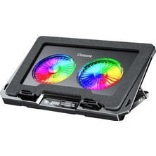Die Grup Classone GT102 Gaming Laptop Soğutucu, 2200RPM, Rgb Işıklı, LED Display, Notebook Soğutucu Stand