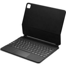 Die Grup Apple iPad Pro 11 1/2/3/4.nesil Klavyeli ile Uyumlu Kılıf Magic Keyboard Touchpad Aydınlatmalı Klavye Siyah (M4 2024 Değildir)