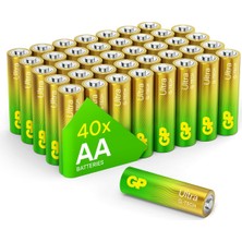 Die Grup Gp Batteries Ultra Alkalin G-Tech +80%more Power 40XAA-LR6-1.5 Volt Kalem Pil, 40'lı Paket