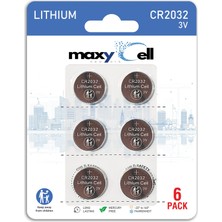 Die Grup Maxycell CR2032 3V Lityum Düğme Pil - Saatler, Araç Anahtarlıkları, Fitness Takip Cihazları ve Uzaktan Kumandalar Için Uzun Ömürlü ve Güvenilir Güç (Airtag ile Uyumlu) - Sızdırmaz Tasarım - 6'lı Paket