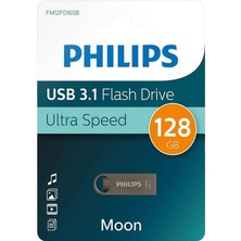 Die Grup Philips USB Stick 128 GB USB 3.1 Flash Drive Moon Edition Pc, Dizüstü Bilgisayar, Bilgisayar Için 180 Mb/s'ye Kadar Okuma Metal Anahtarlık Halkası Kapaksız