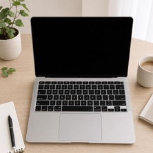 Die Grup Mcstorey Us Ingilizce Klavye Koruyucu MacBook Air 13 A2179 A2337 M1 Uyumlu | Us Ansı Amerikan Düz Enter | Silikon Keyboard Cover Siyah