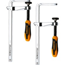 Aesco Powertec 71409 Hızlı Vidalı Kılavuz Ray Kelepçesi, Mft ve Kılavuz Ray Sistemi Için, 17,78 cm Kapasite x 6,02 cm Boğaz Derinliği, 181 kg Sıkıştırma Kuvveti, 2 Paket