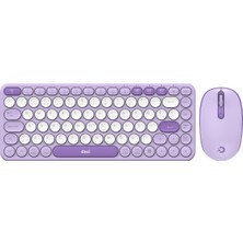 Die Grup Daxi MK350 Creator Pro Combo Sessiz 3 Kanallı Bluetooth + 2.4g Wireless Türkçe Q Klavye Mouse Seti (Lila)
