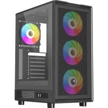 Die Grup Powerboost PB-A601B 600W 80+ USB 3.2 LED Atx Mid Tower Siyah Kasa