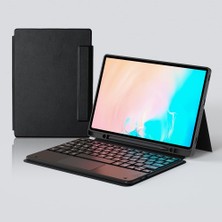 Die Grup Psr Aksesuar Galaxy Tab S9 Fe Plus Için Bluetooth Klavyeli Tablet Kılıfı, Touchpad, Standlı, Pu Deri, Siyah, Yumuşak Tuş Tasarımı