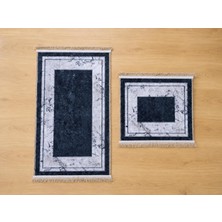 Die Grup Aksu Brillant 2'li Banyo Paspas Seti Kaydırmaz Tabanlı Püsküllü Banyo Halısı 60X100CM & 50X60CM (A2-7)