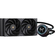 Die Grup Dark Freezer W246 Pro 240MM Radyatör, 300W Tdp, Sıcaklık Göstergeli LCD Ekran + Argb Pompa, 2X12CM Pwm 2500 Rpm Siyah Fanlı, Intel LGA1851-LGA1700-LGA1200 Socket, Amd Am4-Am5 Socket, Sıvı Soğutma