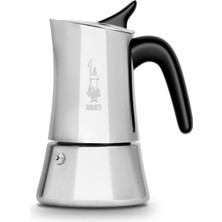 Die Grup Bialetti - Moon Exclusive: 6 Cups Ocak Üstü Espresso Pişirici - 235ML - Gümüş Renk - Paslanmaz Çelik Gövde - Patentli Güvenlik Valfi - Tüm Ocak Türleri Için Uygundur (Indüksiyon Dahil)