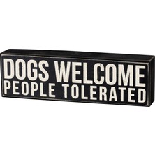 Die Grup Primitives By Kathy 19133 Kelime Kutusu Işareti, 10X3, Dogs Welcome, Siyah