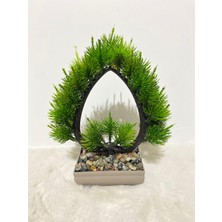 Die Grup Yapay Bonsai Çam Ağacı Geometrik Kalp Tasarım, Mini Dikdörtgen Saksıda Taş Dolgulu Dekoratif Yapay Bitki, Ev, Ofis, Çalışma Masası Için Estetik Modern Masaüstü Süsü